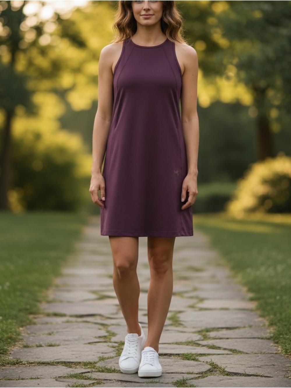 Arc'teryx Contenta Dress Sz Large Purple Sleeveless Hiking Travel Casual Golf